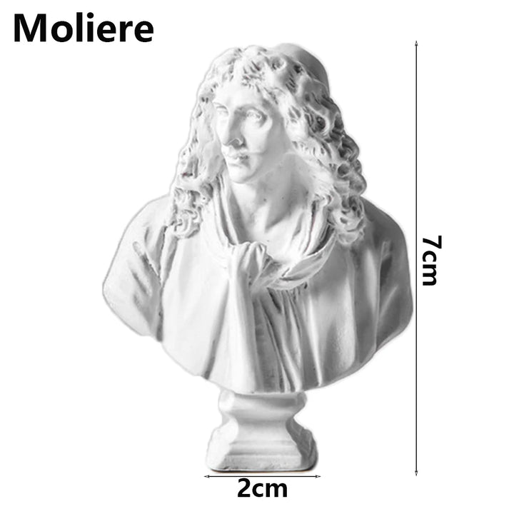 Miniatuur Gipsen Buste Standbeeld Wit, Scandinavische Stijl, 5,5-7 cm, Griekse Mythologie Decoratie 7
