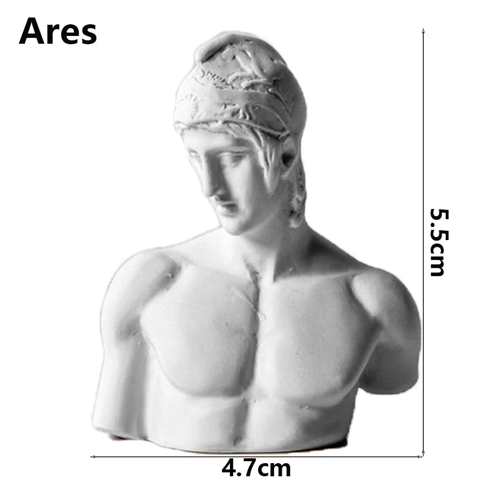 Miniatuur Gipsen Buste Standbeeld Wit, Scandinavische Stijl, 5,5-7 cm, Griekse Mythologie Decoratie 9