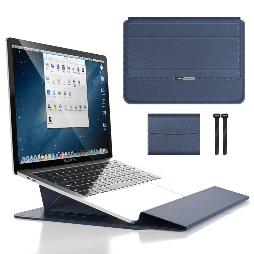 Opvouwbare Laptopstandaard &amp; Sleeve – Ergonomisch Werkcomfort Vestragear