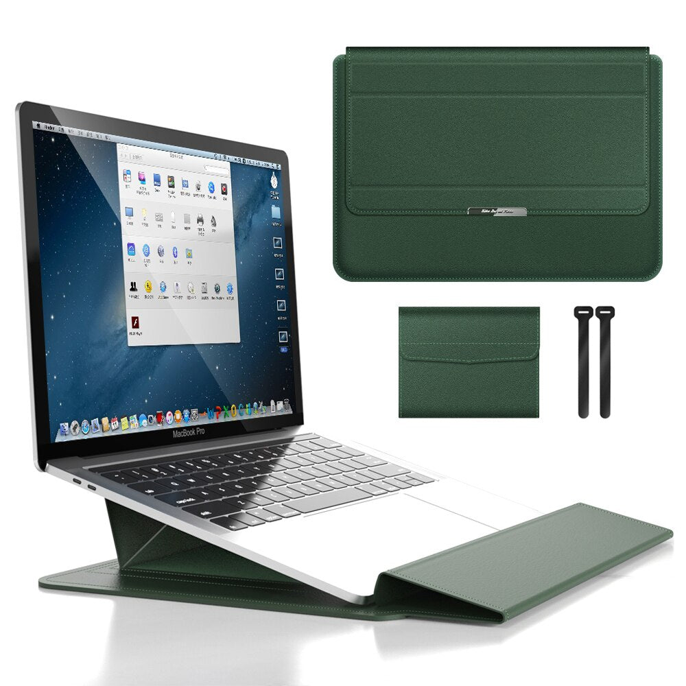 Opvouwbare Laptopstandaard &amp; Sleeve – Ergonomisch Werkcomfort Vestragear