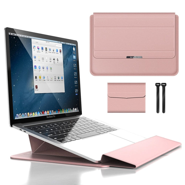 Opvouwbare Laptopstandaard &amp; Sleeve – Ergonomisch Werkcomfort Vestragear