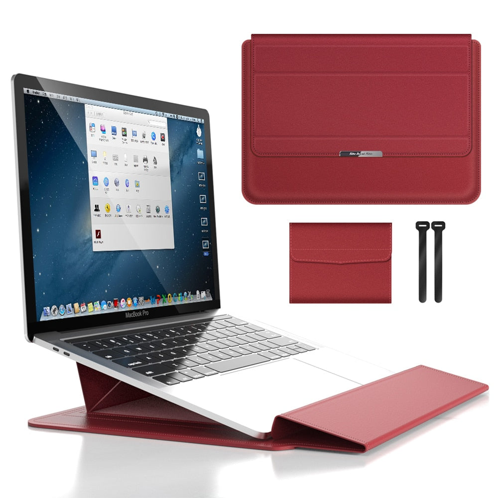 Opvouwbare Laptopstandaard &amp; Sleeve – Ergonomisch Werkcomfort Vestragear