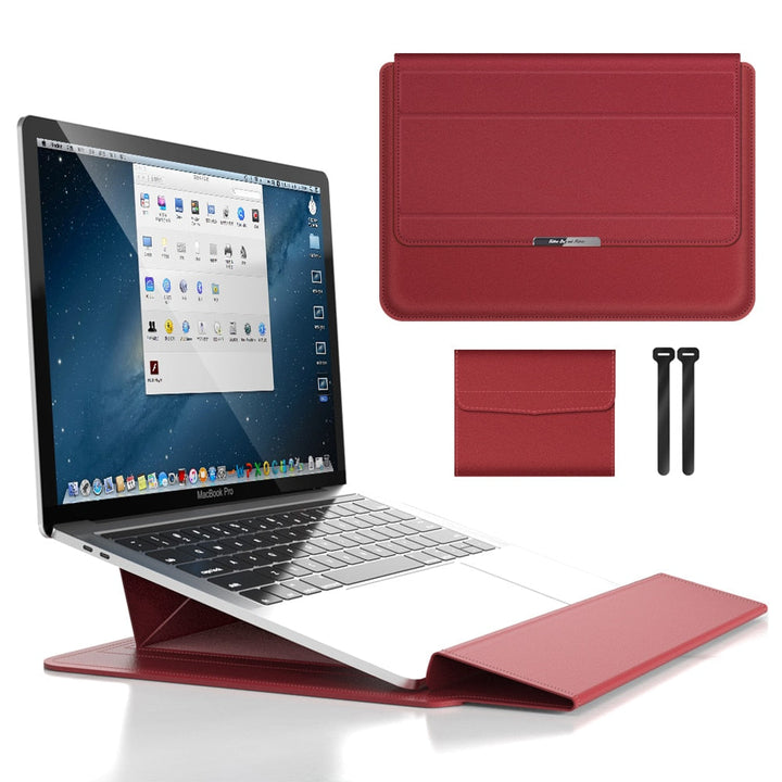 Opvouwbare Laptopstandaard &amp; Sleeve – Ergonomisch Werkcomfort Vestragear