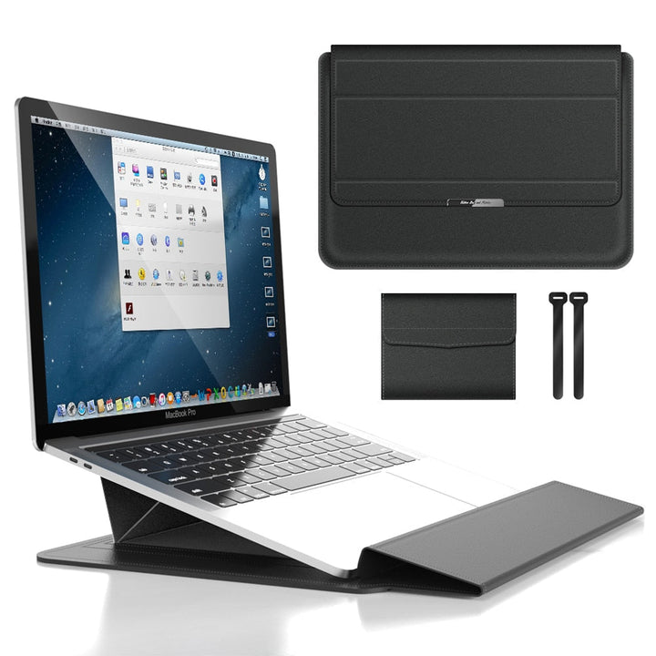 Opvouwbare Laptopstandaard &amp; Sleeve – Ergonomisch Werkcomfort Vestragear