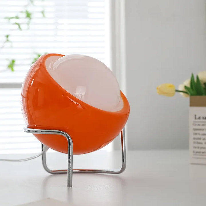 BauLume Bauhaus Lámpara de Mesa – Lámpara de Diseño de Cristal con LED Regulable y Iluminación Ambiental Cálida