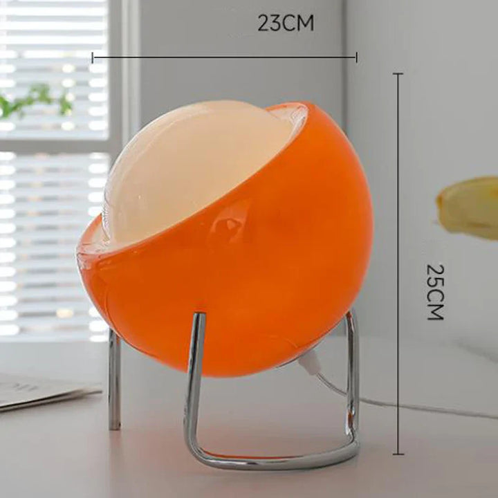 BauLume Bauhaus Lámpara de Mesa – Lámpara de Diseño de Cristal con LED Regulable y Iluminación Ambiental Cálida