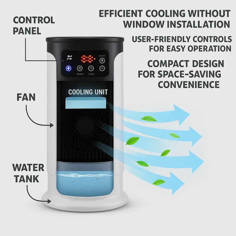 Mobile Klimaanlage | Fensterlos, energieeffizient & ideal für Zuhause, Büro und Studentenwohnheim | Stornfield 1
