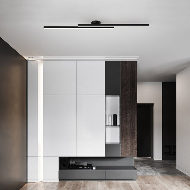 Norvion Plafondlamp – Lampada da soffitto LED allungata in alluminio con design minimalista elegante