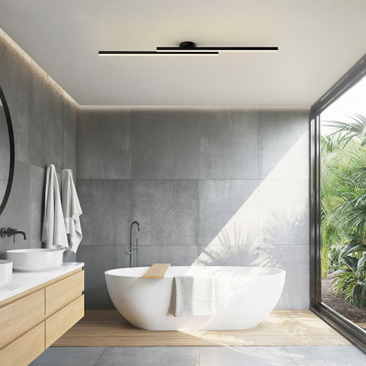 Norvion Plafondlamp – Lampada da soffitto LED allungata in alluminio con design minimalista elegante