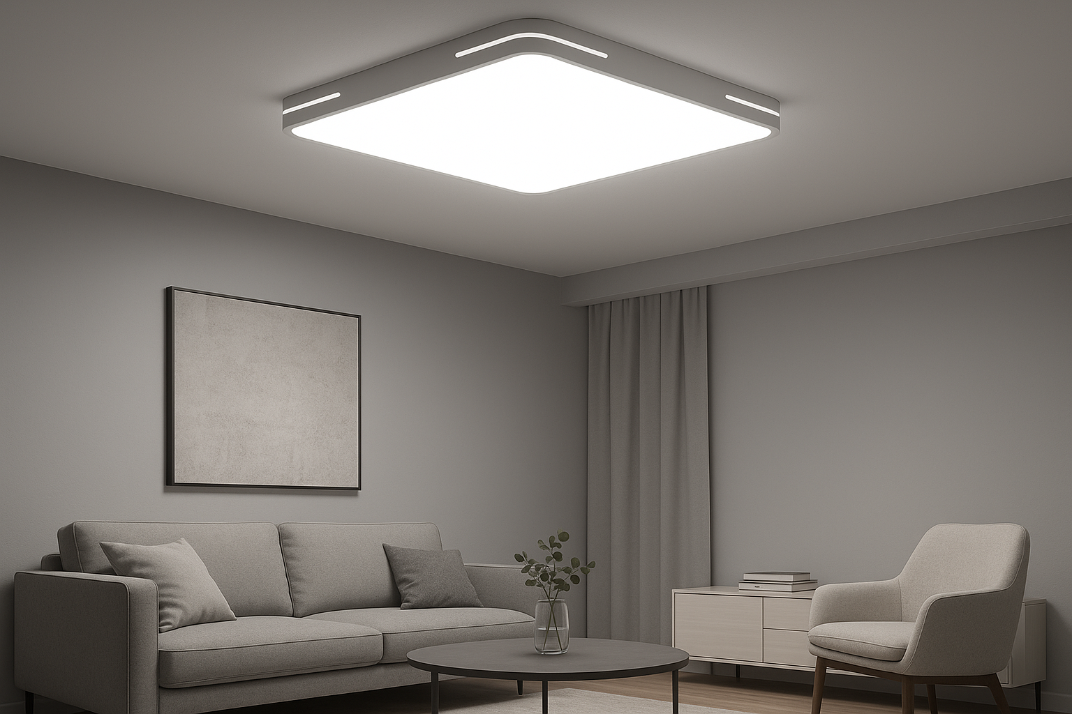 Lumora Plafondlamp – Vierkant Design met 36W LED, Helder Koelwit Licht & IP44 Bescherming