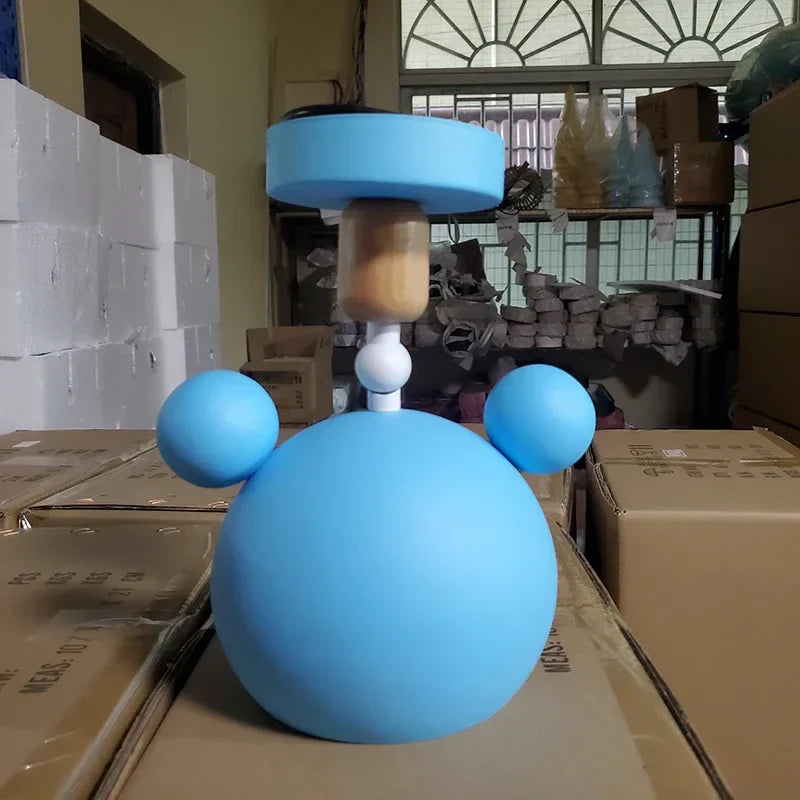 Cartonelle làmpada de sostre – Làmpada de dibuixos animats moderna amb base E27 i disseny de fusta juganer