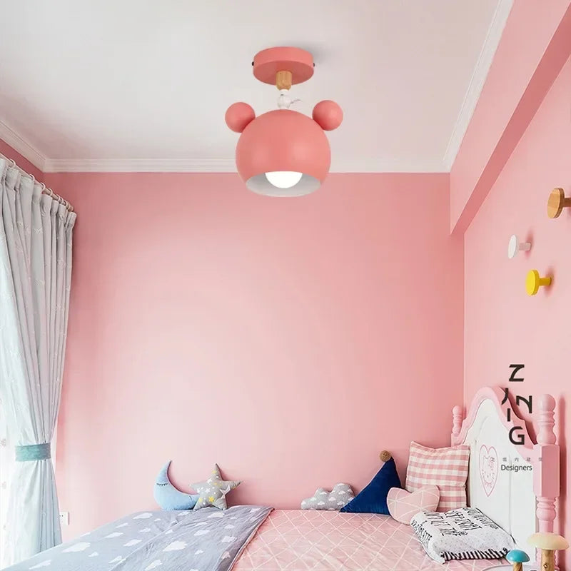 Cartonelle làmpada de sostre – Làmpada de dibuixos animats moderna amb base E27 i disseny de fusta juganer