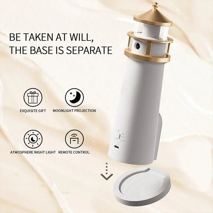 Lámpara Torre de Luz – Lámpara Nocturna con Proyección de Luna, Altavoz Bluetooth y Control Remoto