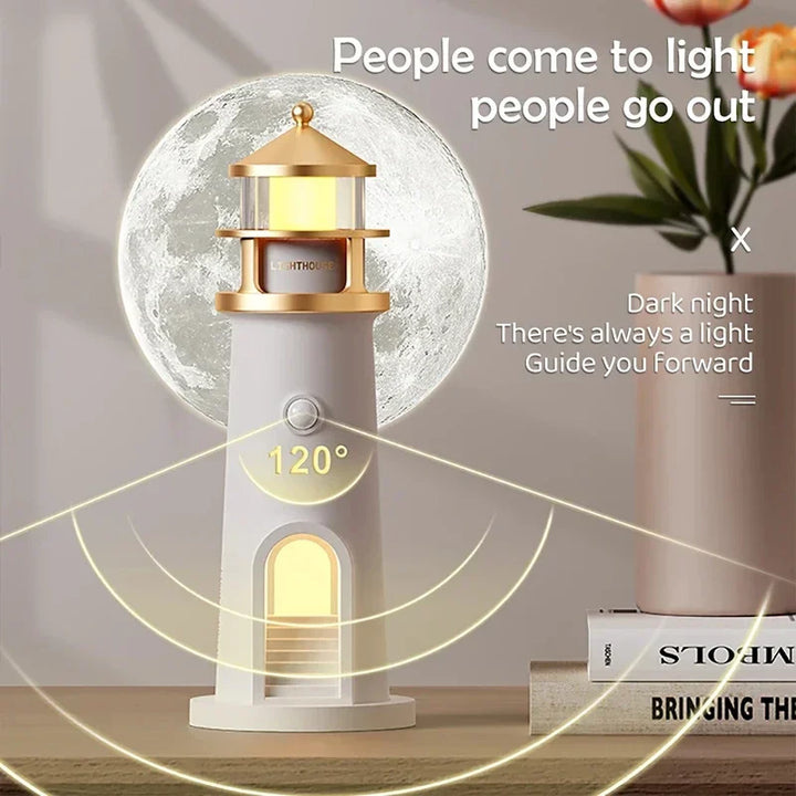 Lámpara Torre de Luz – Lámpara Nocturna con Proyección de Luna, Altavoz Bluetooth y Control Remoto