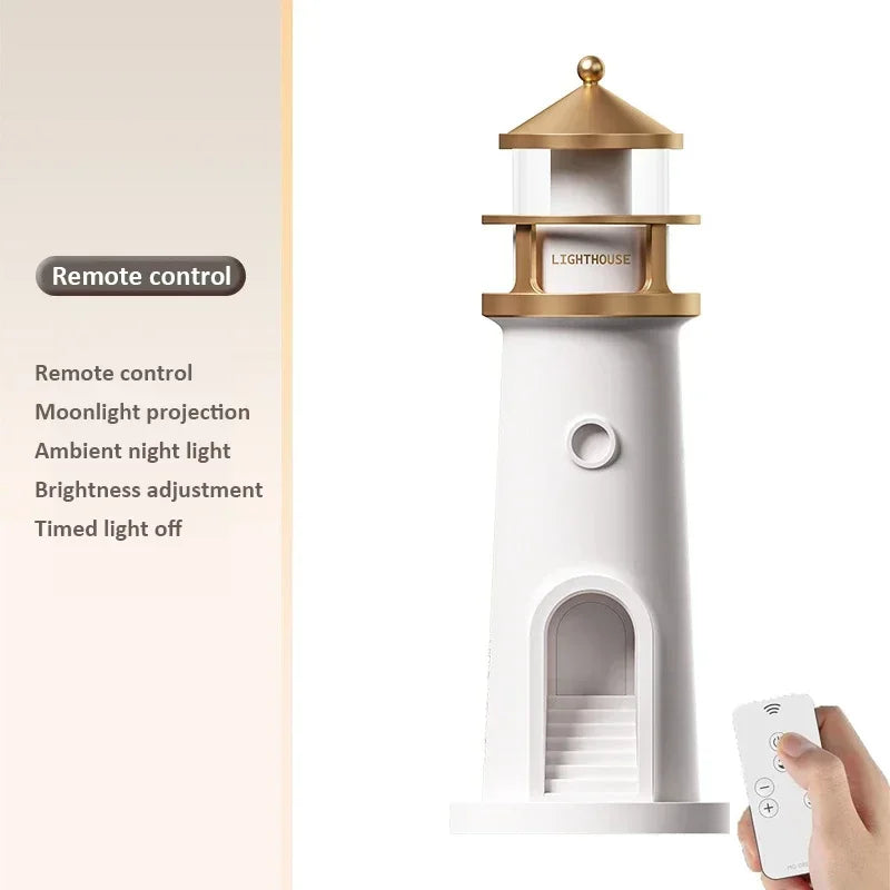 Lámpara Torre de Luz – Lámpara Nocturna con Proyección de Luna, Altavoz Bluetooth y Control Remoto