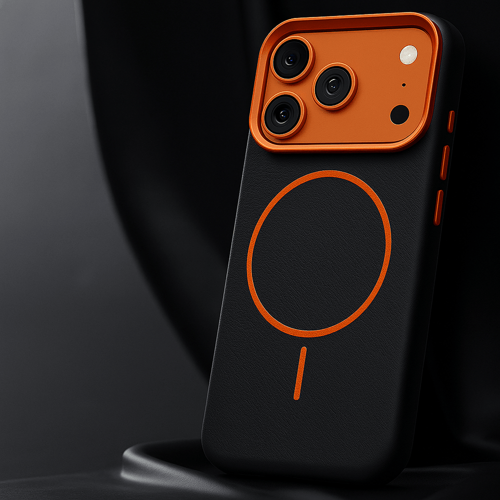 Montara leren iPhone-hoesje — Olifantenpatroon & MagSafe 1
