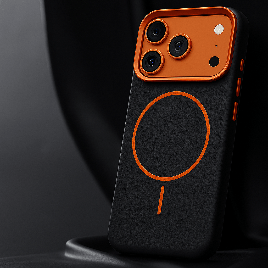 Montara leren iPhone-hoesje — Olifantenpatroon &amp; MagSafe 1