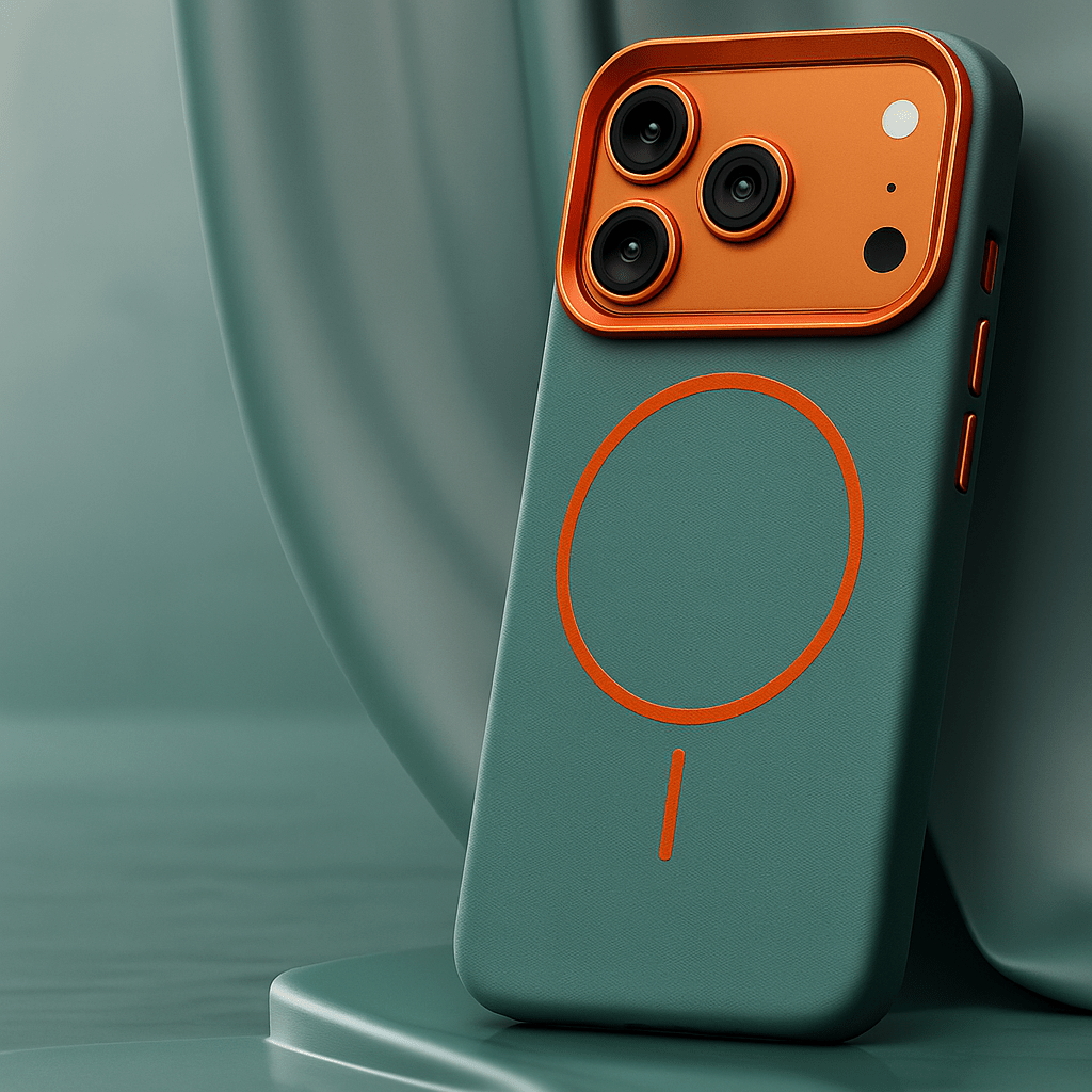 Montara leren iPhone-hoesje — Olifantenpatroon &amp; MagSafe 4