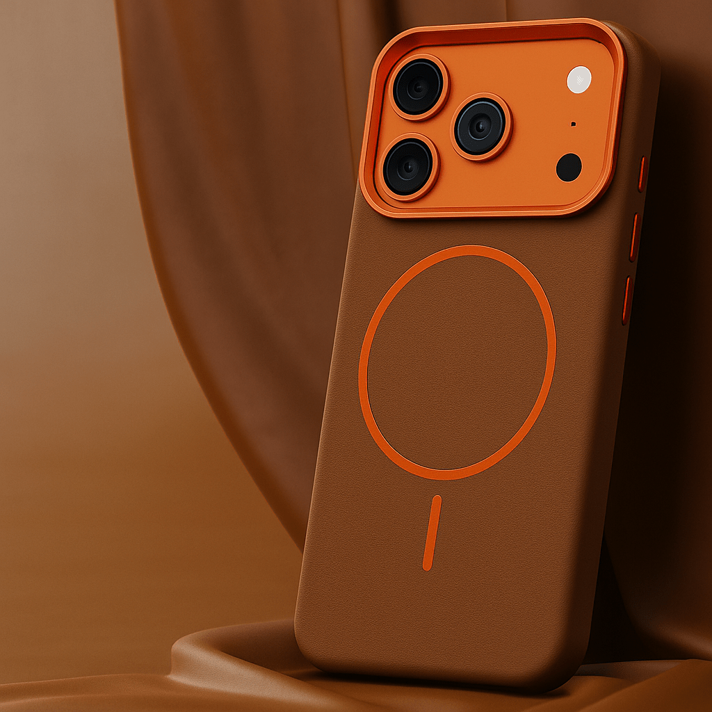 Montara leren iPhone-hoesje — Olifantenpatroon &amp; MagSafe 6