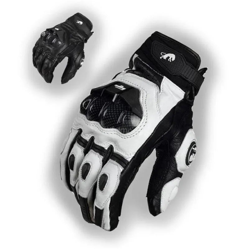 Motorhandschoenen Winter van Echt Leer voor Heren, Zwart, Ademend en Comfortabel 4