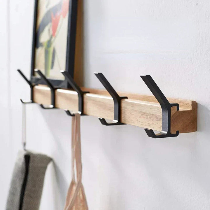 Hjemma – Nordic wandkapstok zwart 40 cm met verplaatsbare haken