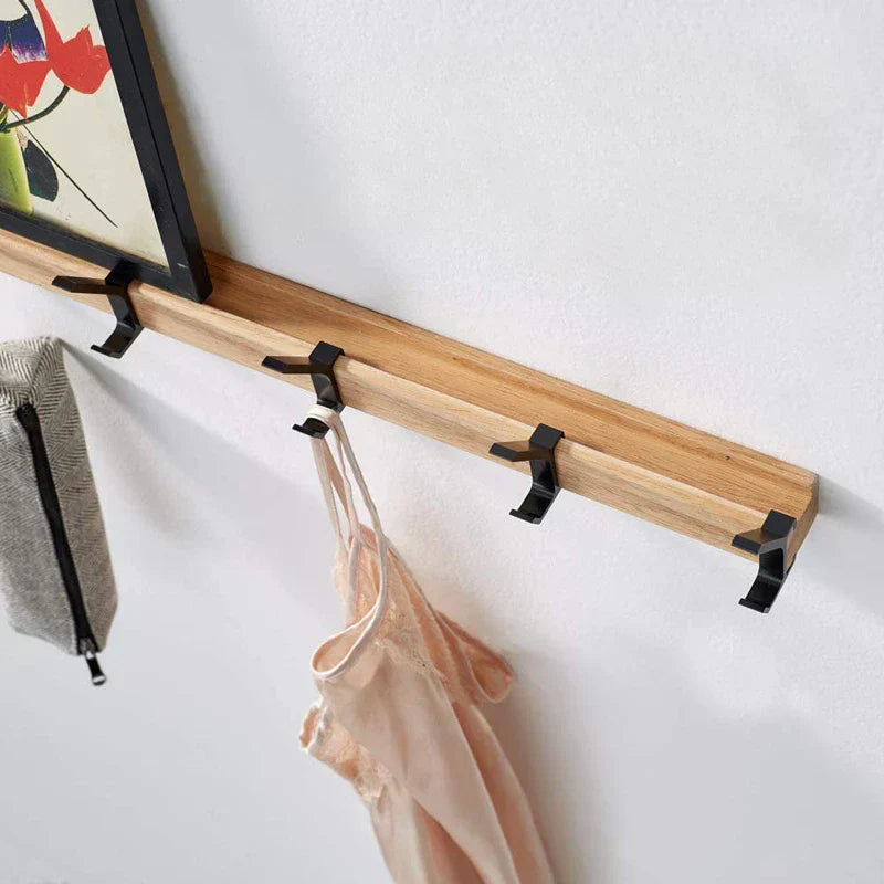 Hjemma – Nordic wandkapstok zwart 40 cm met verplaatsbare haken