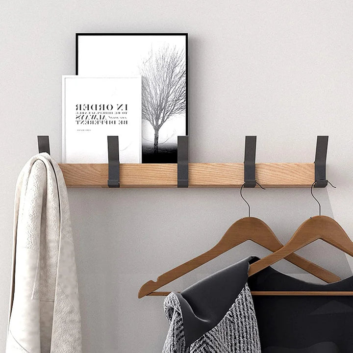 Hjemma – Nordic wandkapstok zwart 40 cm met verplaatsbare haken