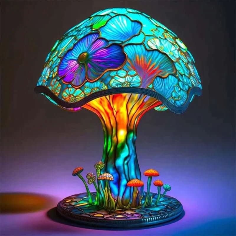 Mozaïeklamp voor Sfeervolle Verlichting, Kleurrijk Glasdesign, Ideaal voor Woonkamer en Slaapkamer 1