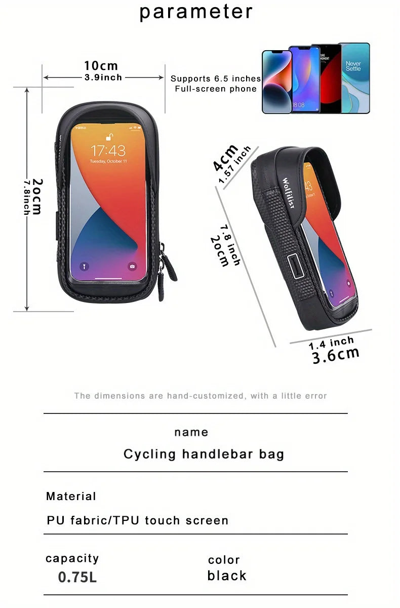 PhoneHec Suporte para Telemóvel de Bicicleta – Suporte para Smartphone à Prova de Água 360° Giratório com Compartimento de Armazenamento