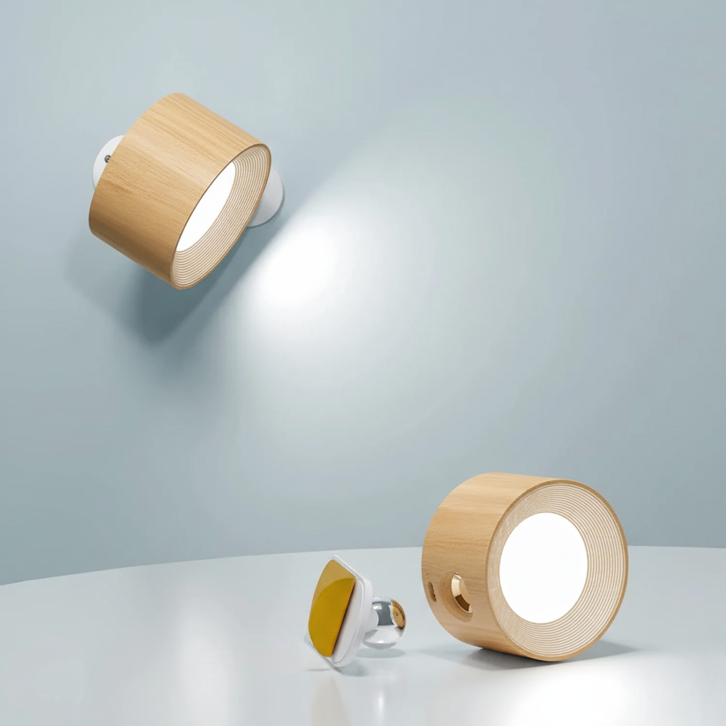 Multifunctionele Draadloze Wandlamp Oplaadbaar &amp; Dimbaar met 360° Rotatie 2