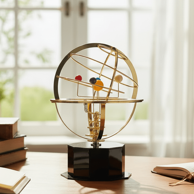 NINEORBIT – Messing zonnestelseldisplay met 5 nauwkeurig vervaardigde planeten 0