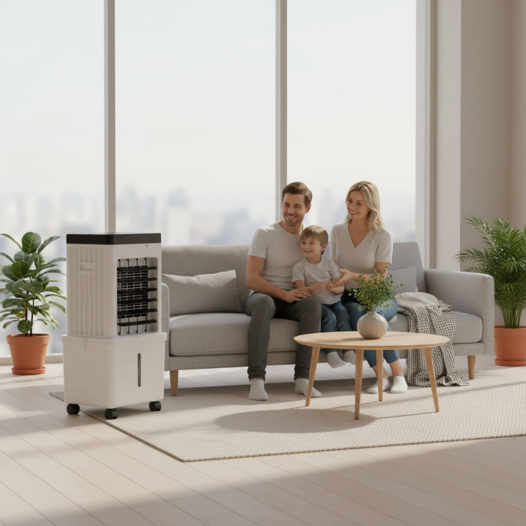 NOVACOOL – 3-in-1 luchtkoeler – ventilator, koeling & bevochtiging in één 1