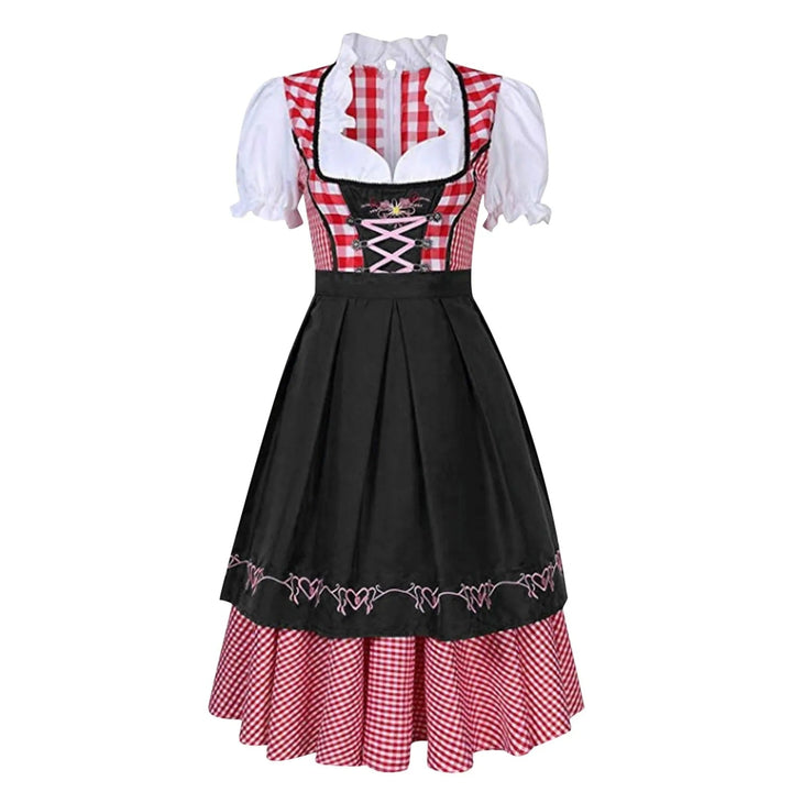 AlpenZauber – Dirndl pour femmes noir-rouge avec blouse – Pour Oktoberfest et fêtes
