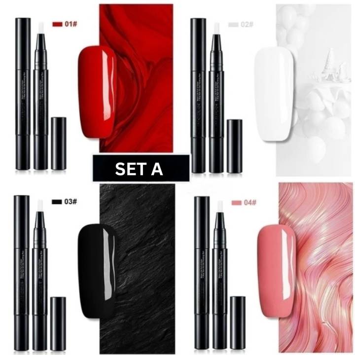 Nagellackstifte | Präzise Nail Art | Lang anhaltende Gel-Farbe | Set mit 4 Stiften Vestragear