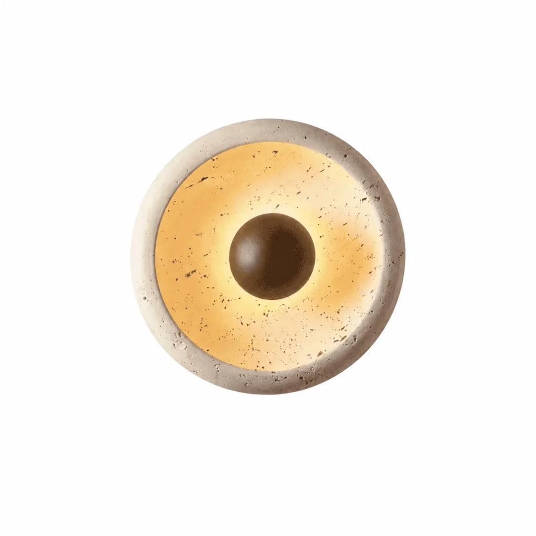 Novelle Modern Travertine Round Wall Sconce 9