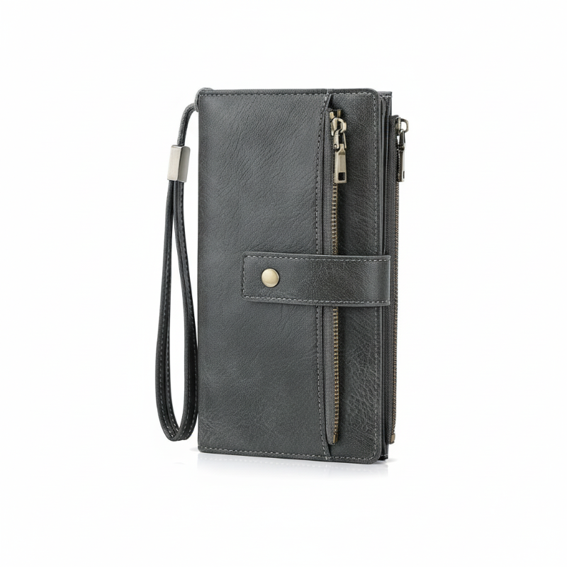 Cartera plegable de tres partes con bloqueo RFID para damas – diseño elegante, espacioso y seguro