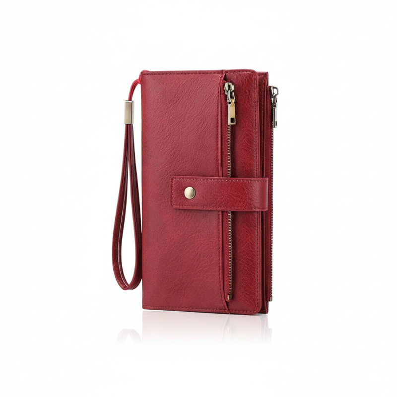 Cartera plegable de tres partes con bloqueo RFID para damas – diseño elegante, espacioso y seguro