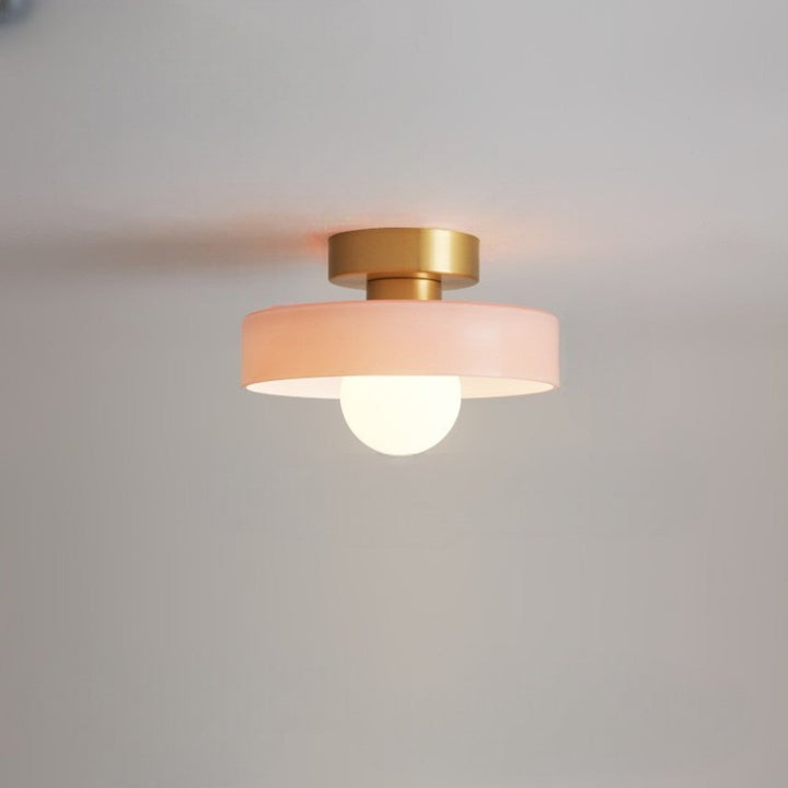 Maisoné Plafondlamp – Bauhaus Design met Glazen Kap &amp; Luxe Messing Afwerking