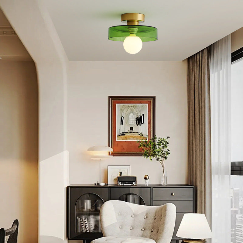 Maisoné Plafondlamp – Bauhaus Design met Glazen Kap &amp; Luxe Messing Afwerking