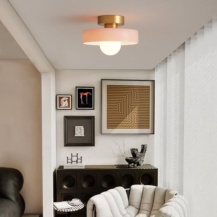 Maisoné Plafondlamp – Bauhaus Design met Glazen Kap &amp; Luxe Messing Afwerking