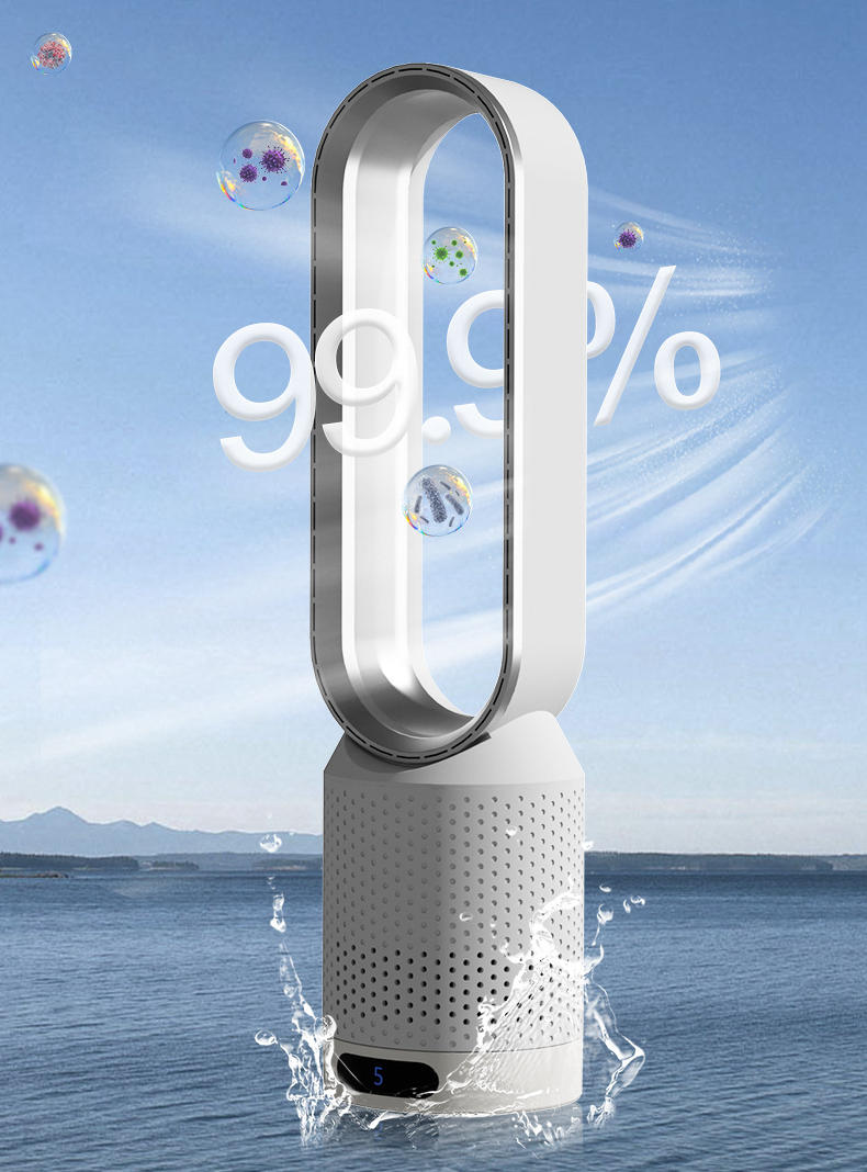 AirPure 3-in-1 Luftkühler mit Luftfilter, Oszillation & LED-Touch – Bladlos, leise & modern Devako.ch