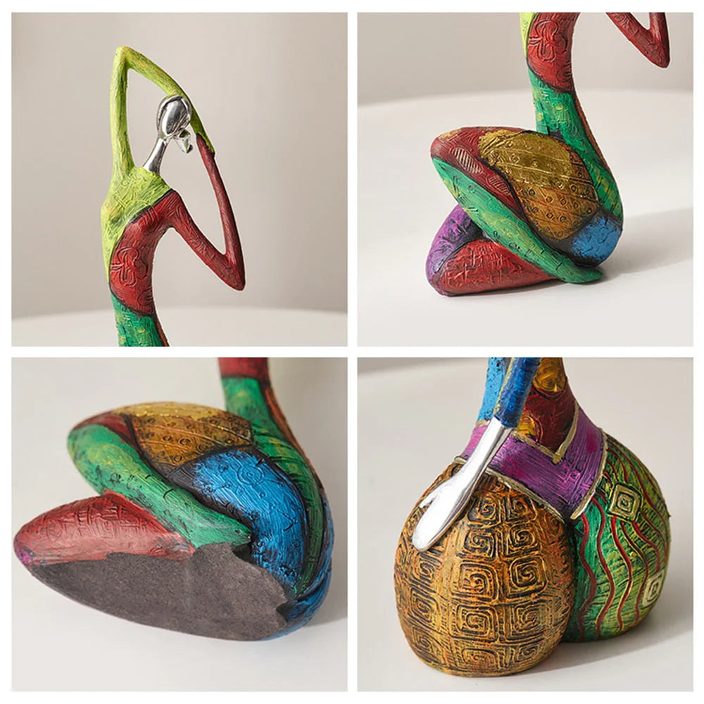 OCS - Abstract Vrouwenbeeldje in Kleurrijk Design - Handgemaakt Kunstbeeld 8