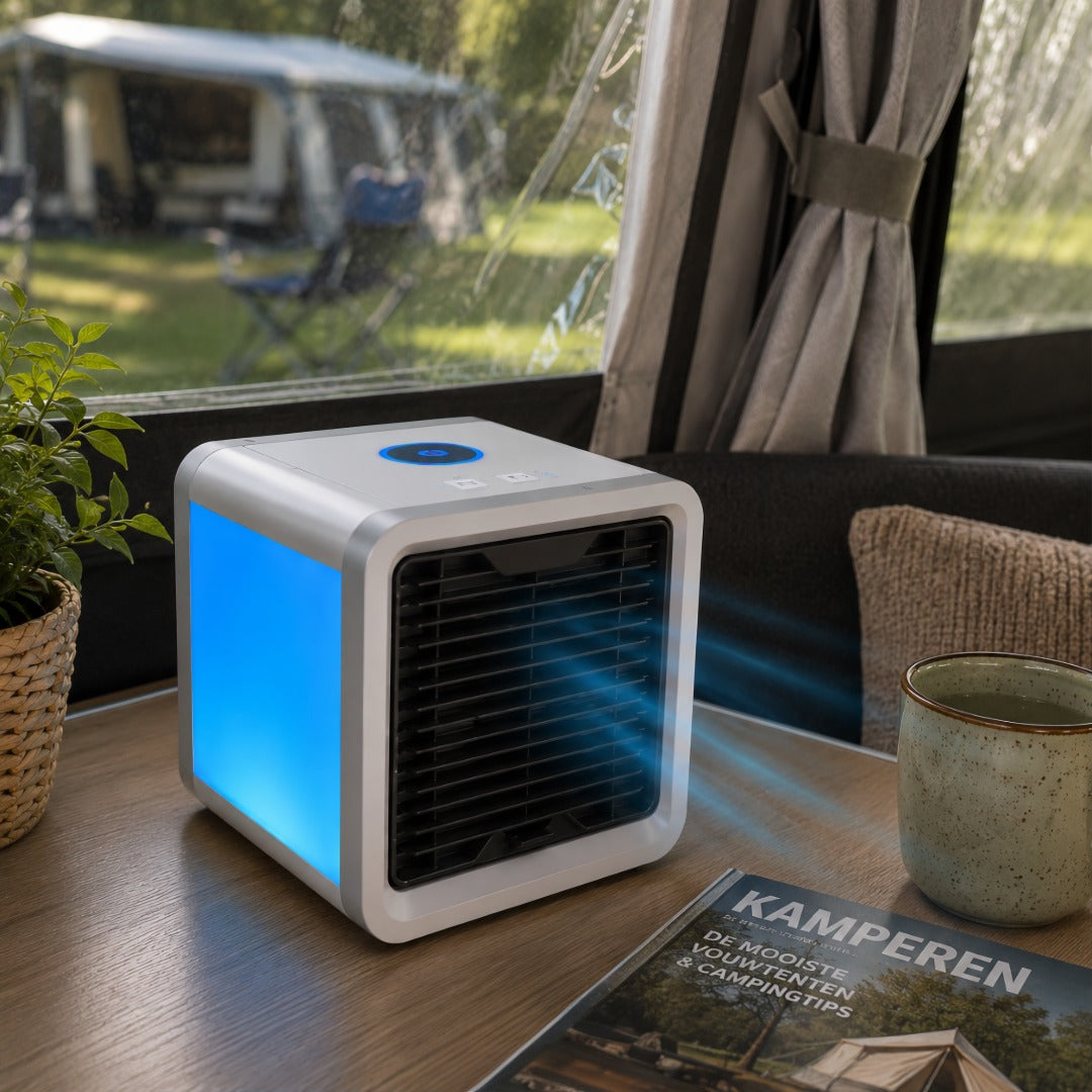 OCS - Draagbare Aircooler met Luchtbevochtiger - Draadloze Mini Airconditioner met LED Verlichting & USB 0