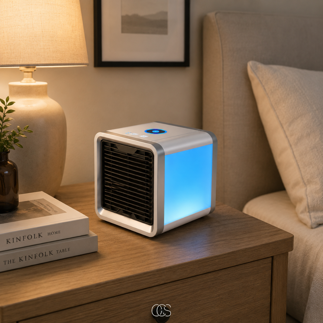 OCS - Draagbare Aircooler met Luchtbevochtiger - Draadloze Mini Airconditioner met LED Verlichting & USB 2