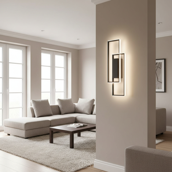 OCS - Rechthoekige Geometrische LED Wandlamp - Drie lichtkleuren in één lamp 0