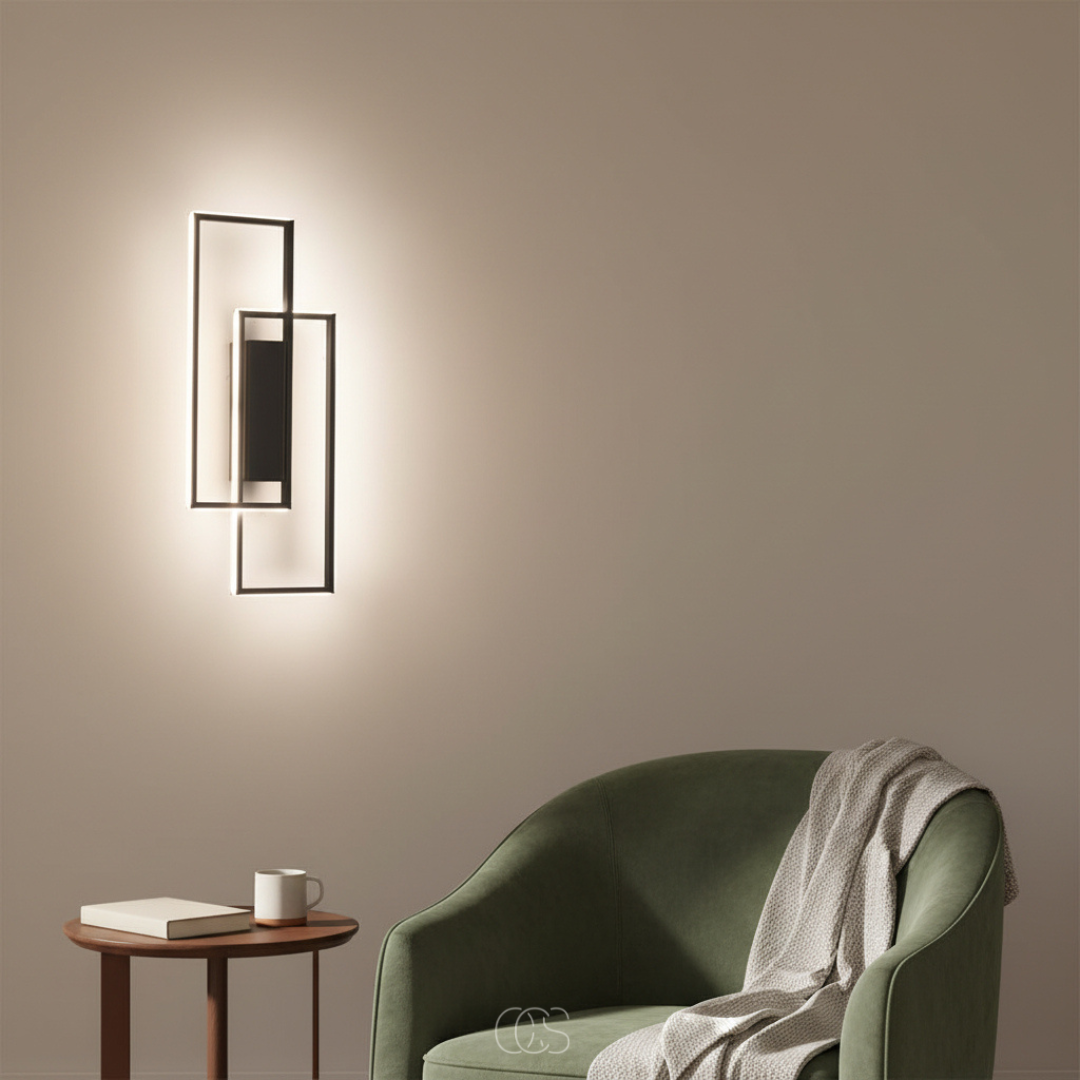 OCS - Rechthoekige Geometrische LED Wandlamp - Drie lichtkleuren in één lamp 3