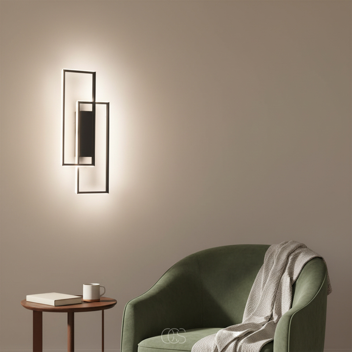 OCS - Rechthoekige Geometrische LED Wandlamp - Drie lichtkleuren in één lamp 3