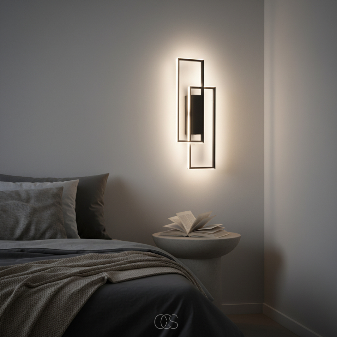 OCS - Rechthoekige Geometrische LED Wandlamp - Drie lichtkleuren in één lamp 5
