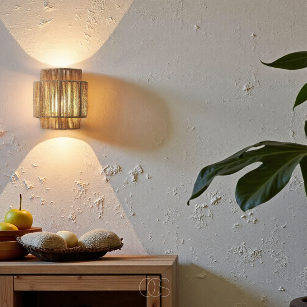 OCS - Rieten Boho Wandlamp 3
