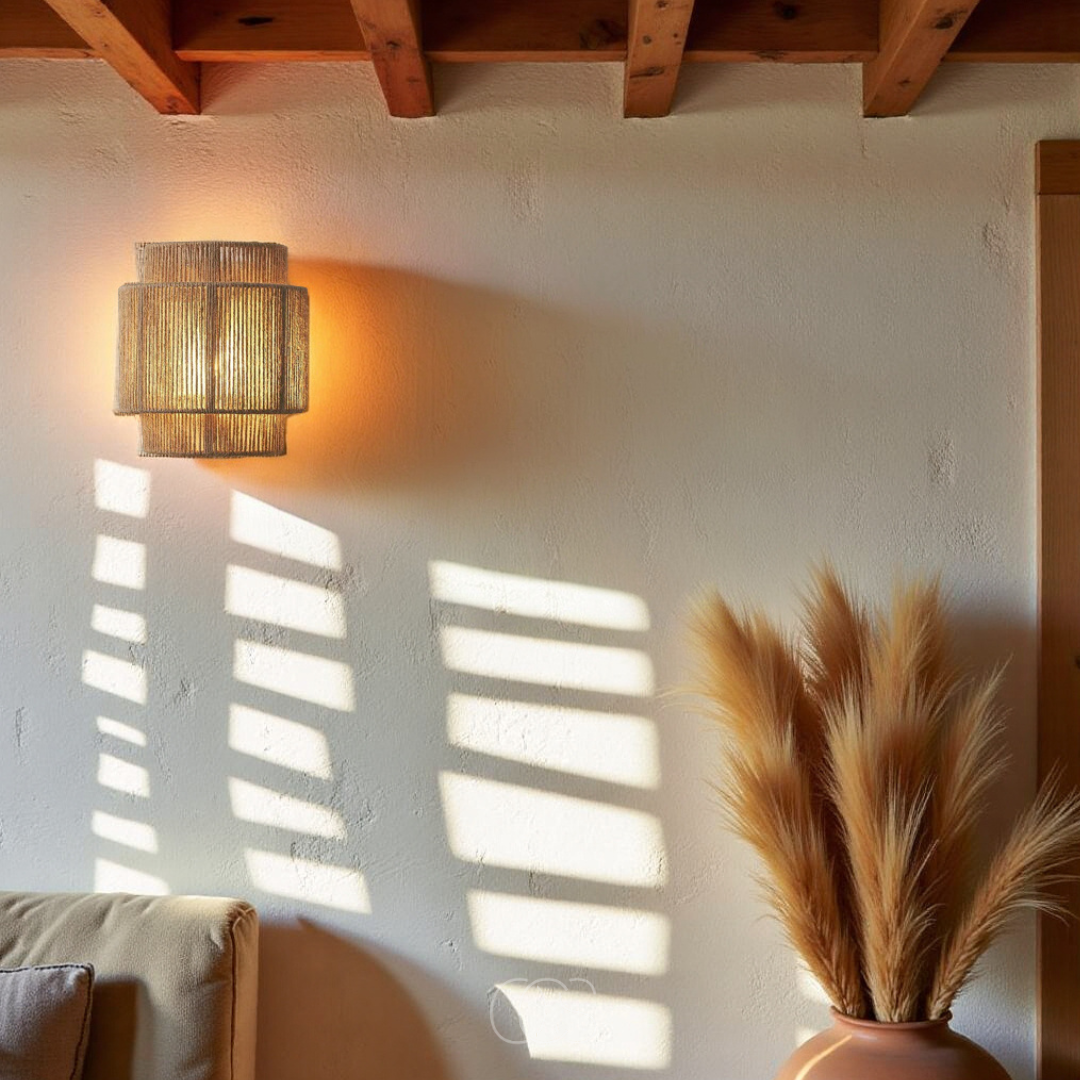 OCS - Rieten Boho Wandlamp 4